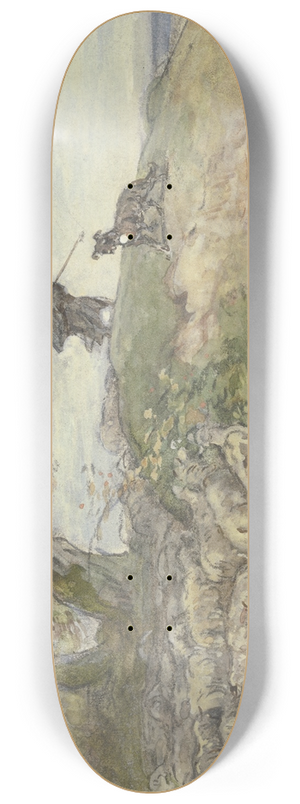 Anton Burger - Schafherde im Sturm unter einem Baum 8.25 inch art skate deck