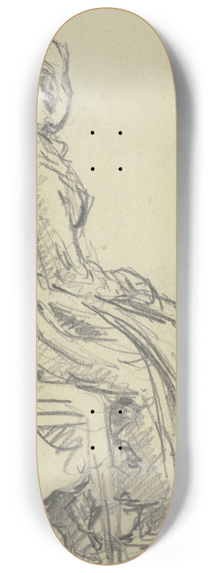 Anton Burger - Sitting peasant girl 8.25 inch art skate deck