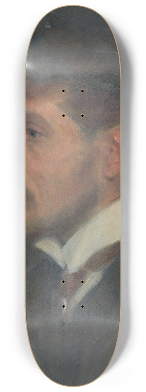 Milan Thomka Mitrovsk - Self-Portrait from Profile in a Hat 8.25 inch art skate deck