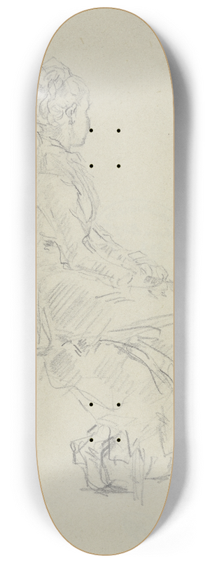 Anton Burger - Sitting young lady 8.25 inch art skate deck