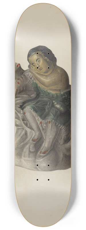 Mina Lowry - Pa. German Chalkware Mary and Her Lamb 8.25 inch art skate deck