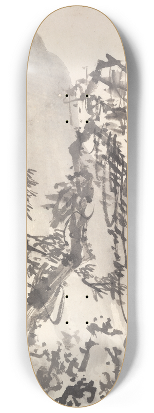 Min Zhen - Landscape in the Manner of Ma Yuan 8.25 inch art skate deck