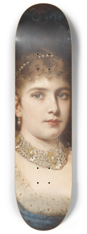 Anton Ebert - Dame in blauem Kleid mit Hut 8.25 inch art skate deck