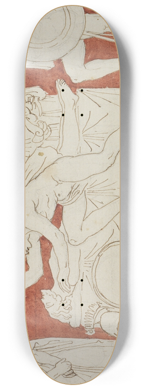 Moritz von Schwind - Achill beweint den Leichnam des Antilochos 8.25 inch art skate deck