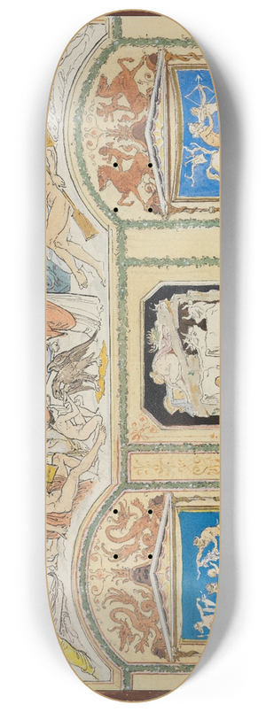 Moritz von Schwind - Birth of Athena  Youth of Dionysus  Hermes driving away the cattle of Apollo  Education of Achilles by Chiron 8.25 inch art skate deck