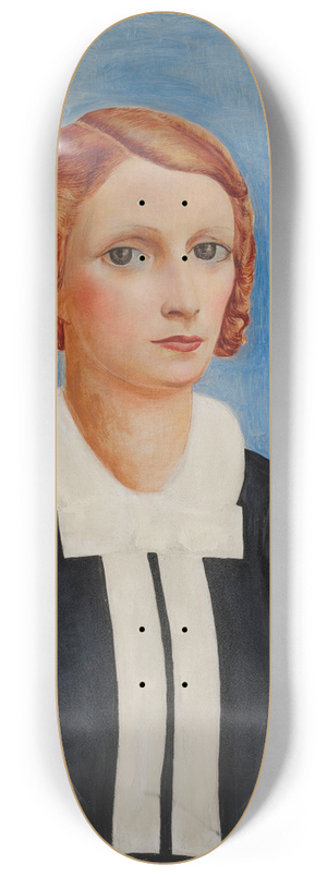 Mose Kisling - Portrait de femme sur fond bleu 8.25 inch art skate deck