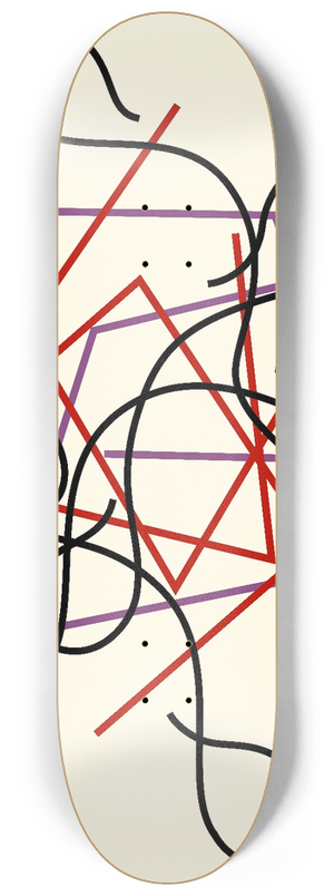 Myriam Thyes - Geometric and wavy lines 8.25 inch art skate deck