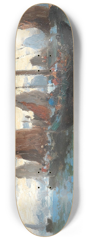 Adolf Kaufmann - Seascape with Many Sailing Boats 8.25 inch art skate deck