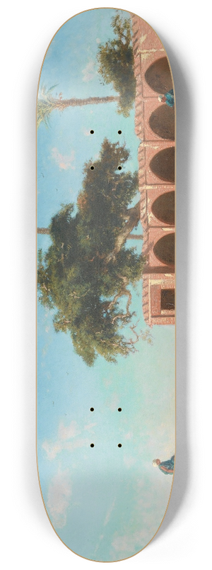 Narcisse Berchre - The Caravan RestingIn Siout, Egypt 8.25 inch art skate deck