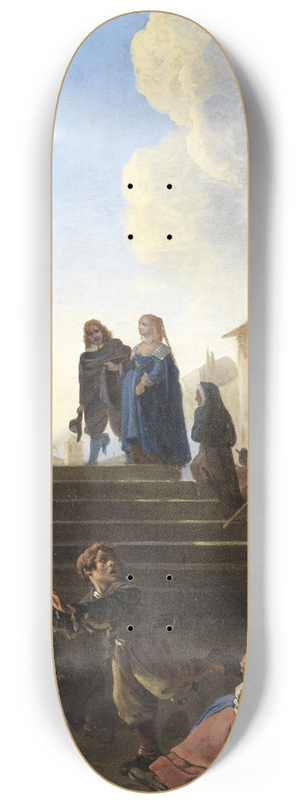 Anton Goubau - Peasants Before Church Steps 8.25 inch art skate deck