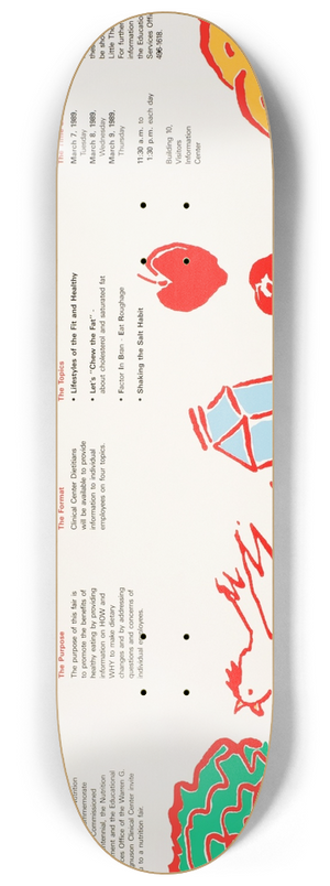 National Institutes of Health - Eating for the health of it 8.25 inch art skate deck National Institutes of Health - Eating for the health of it 8.25 inch art skate deck