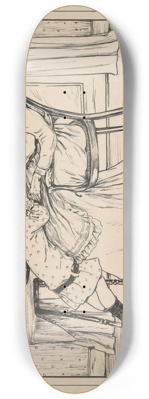 Nelly Spoor - Meisje leunt tegen een oude vrouw in een interieur 8.25 inch art skate deck