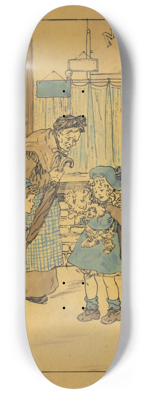 Nelly Spoor - Meisje met hond op een straathoek 8.25 inch art skate deck