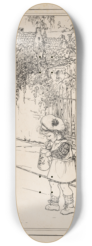 Nelly Spoor - Peutermeisje met kan op een straat 8.25 inch art skate deck
