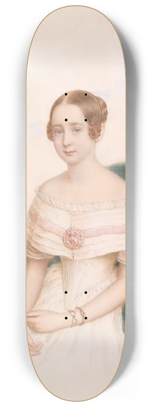 Anton Hhnisch - Bildnis einer jungen Dame in weiem Kleid 8.25 inch art skate deck