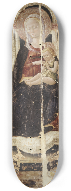 Neri di Bicci - Virgin and Child Enthroned with Saints 8.25 inch art skate deck