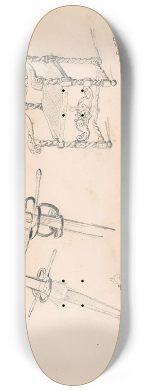 Nicaise De Keyser - Degengevesten, Chair and Bench 8.25 inch art skate deck Nicaise De Keyser - Degengevesten, Chair and Bench 8.25 inch art skate deck