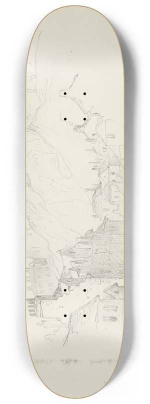 Nicaise De Keyser - Edinburgh Castle Seen from Grassmarket 8.25 inch art skate deck Nicaise De Keyser - Edinburgh Castle Seen from Grassmarket 8.25 inch art skate deck
