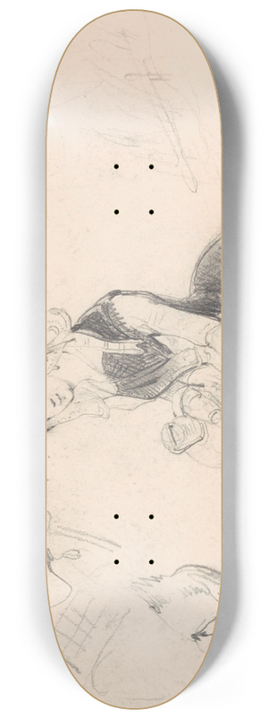 Nicaise De Keyser - Figure Studies and Caricatures 8.25 inch art skate deck