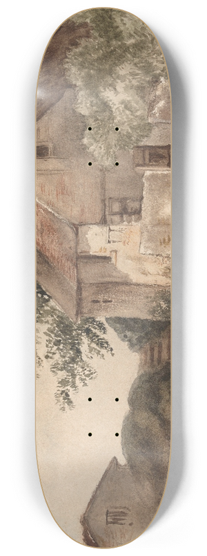 Nicaise De Keyser - Landscape with a House 8.25 inch art skate deck