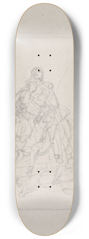 Nicaise De Keyser - Man and Woman on Horseback 8.25 inch art skate deck