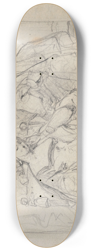 Nicaise De Keyser - Torquato Tasso reading a Poem from Jerusalem delivered to Leonora dEste 8.25 inch art skate deck