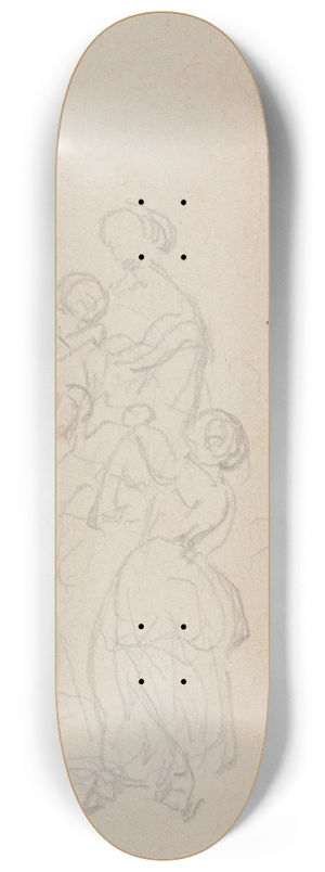 Nicaise De Keyser - Woman and two Children 8.25 inch art skate deck