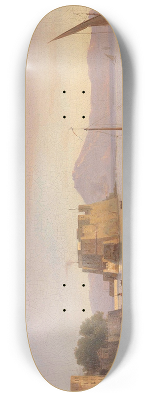 Antonie Sminck Pitloo - Fishermen Castel dell Ovo, Naples 8.25 inch art skate deck Antonie Sminck Pitloo - Fishermen Castel dell Ovo, Naples 8.25 inch art skate deck
