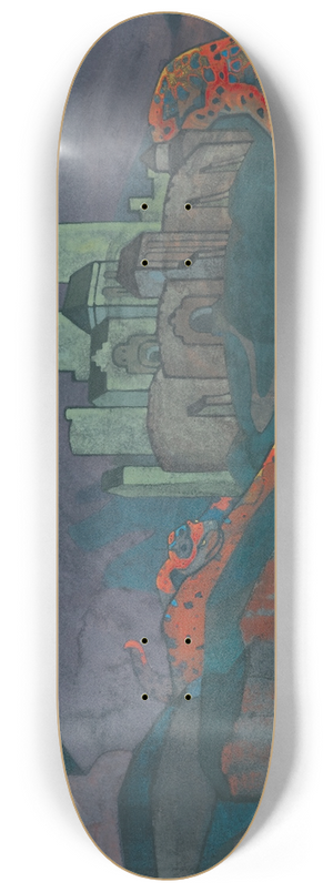 Nicholas Roerich - The Doomed City 8.25 inch art skate deck