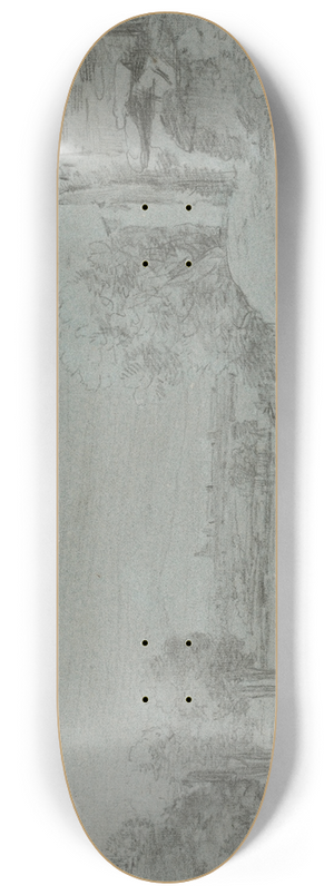 Nicholas Thomas Dall - Landscape with Castle 8.25 inch art skate deck