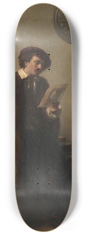 Nicolaas Pieneman - Rembrandt in his studio 8.25 inch art skate deck