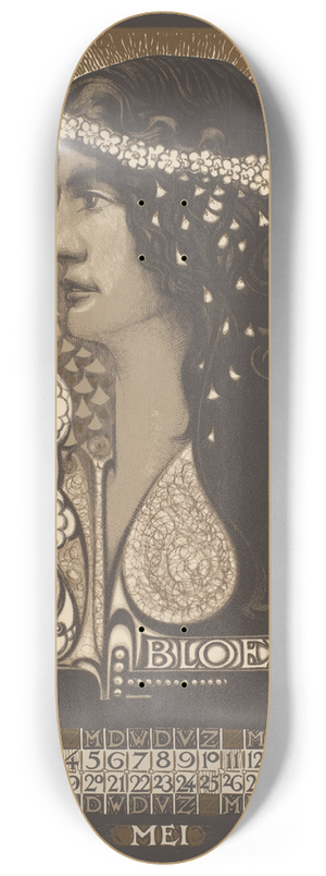 Nicolaas van de Vecht - Kalenderblad voor april tot en met juni 1924 8.25 inch art skate deck
