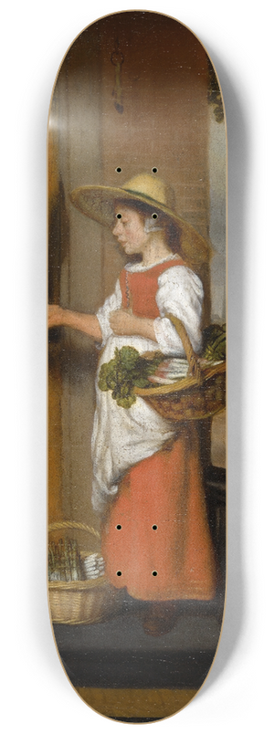 Nicolaes Maes - Vegetable Seller 8.25 inch art skate deck