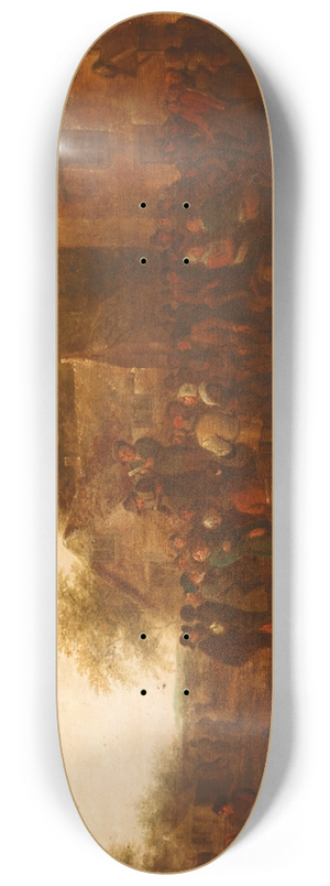 Nicolaes Molenaer - Meeting in Front of the Tavern 8.25 inch art skate deck