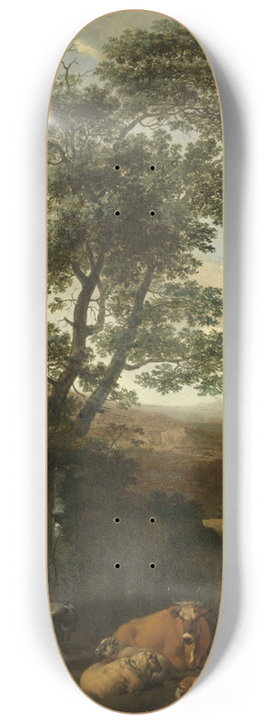 Nicolaes Pietersz. Berchem - Italian Landscape 8.25 inch art skate deck