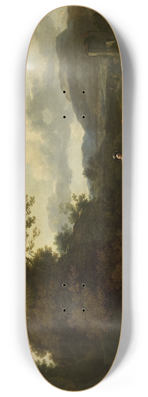 Nicolaes Pietersz. Berchem - Landscape with a pastoral scene 8.25 inch art skate deck