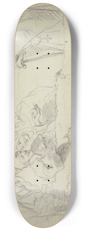 Nicolaes Pietersz. Berchem - Zwei Nonnen bei einem Hirten, dabei zwei alte und zwei junge Schafe und ein Hund 8.25 inch art skate deck