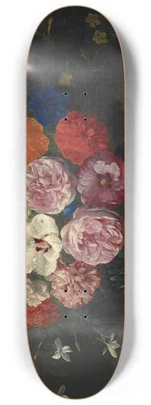 Nicolaes Van Verendael - A Garland Of Flowers Surrounding A Cartouche With The Virgin And Child 8.25 inch art skate deck