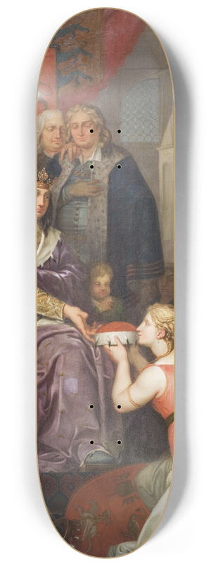 Nicolai Abildgaard - Christian I Proclaiming Holstein a Duchy in 1474. Painted for Christiansborg Castle 8.25 inch art skate deck Nicolai Abildgaard - Christian I Proclaiming Holstein a Duchy in 1474. Painted for Christiansborg Castle 8.25 inch art skate deck