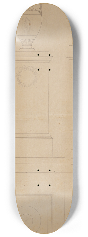 Nicolai Abildgaard - Piedestal til en vase Udkast med opstalt, snit og profil samt angivelse af mlestoksforhold 8.25 inch art skate deck