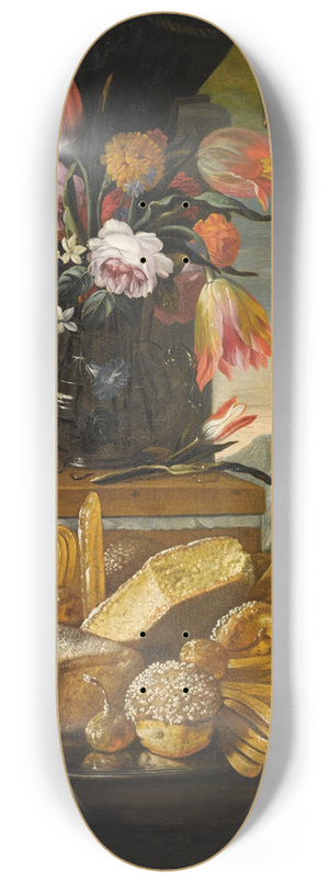 Nicola Maria Recco - Natura Morta Di Dolci E Biscotti In Un Paesaggio 8.25 inch art skate deck