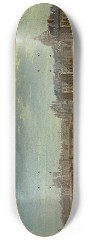 Nicolas Jean-Baptiste Raguenet - A View of Paris with the Ile de la Cit 8.25 inch art skate deck