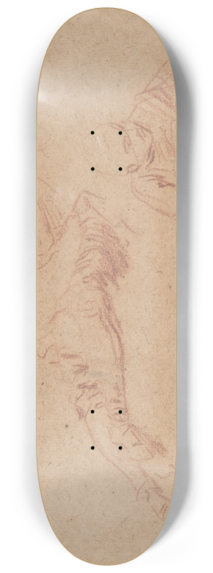 Nicolas Lancret - Two Studies of Reclining Youth 8.25 inch art skate deck