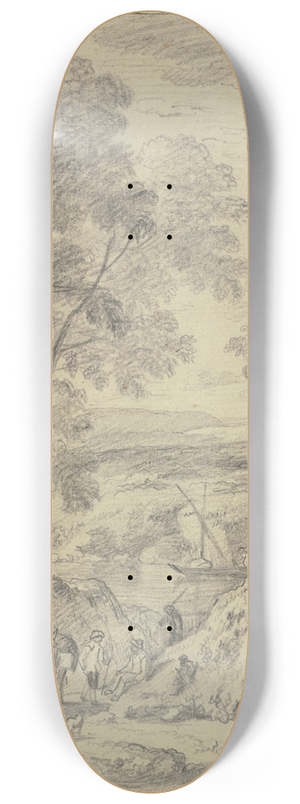 Nicolaus Huysmann - Ein Hohlweg nach einem Flusse gehend, vorn Maultiertreiber 8.25 inch art skate deck