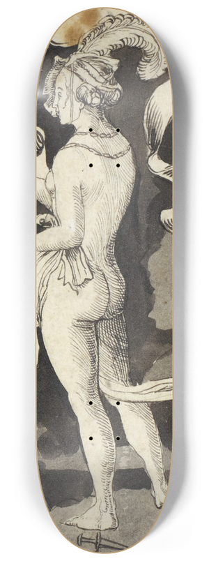 Niklaus Manuel - Female nude from behind 8.25 inch art skate deck