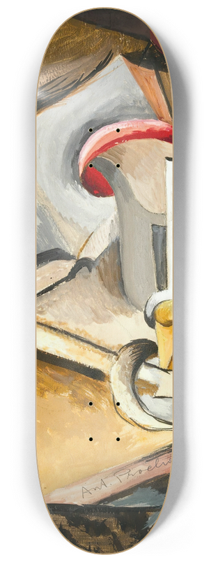 Antonin Prochzka - Still life with cup and book 8.25 inch art skate deck