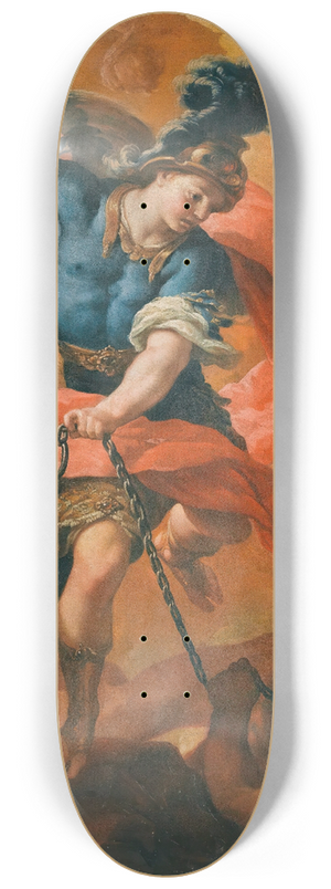 Antonio Acisco Palomino de Castro y Velasco - The Archangel Michael Defeating The Devil 8.25 inch art skate deck