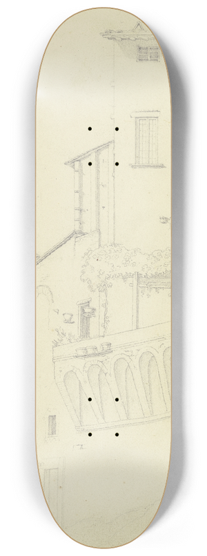 Nikolaus Hoff - Row of houses in Perugia 8.25 inch art skate deck