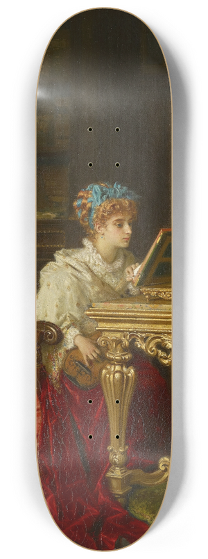 Antonio Barzaghi-Cattaneo - A Lady Making Music (Irene Di Spilimbergo) 8.25 inch art skate deck