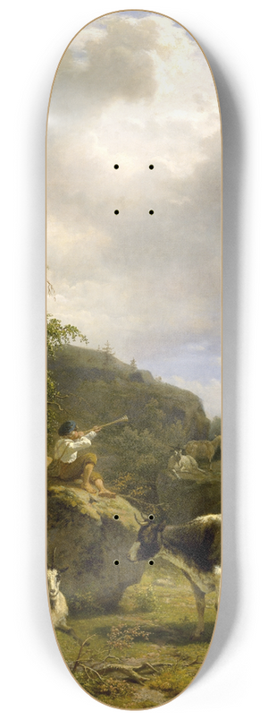 Nils Andersson - Forest Landscape with a Shepherd Boy and Cattle 8.25 inch art skate deck